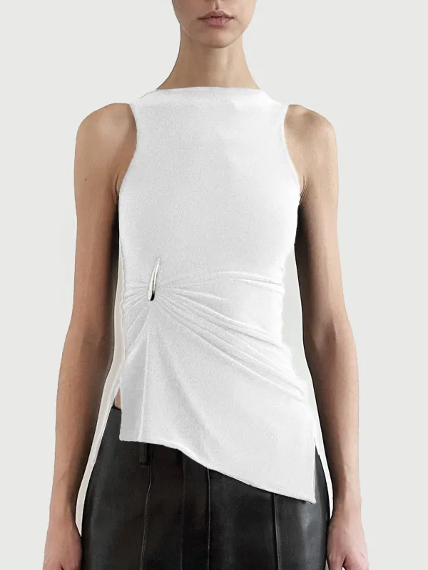 CLAW DRAPED TANK - WHITE sold by GRACE LING