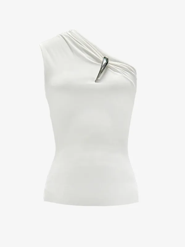 CLAW ONE SHOULDER TOP - WHITE sold by GRACE LING
