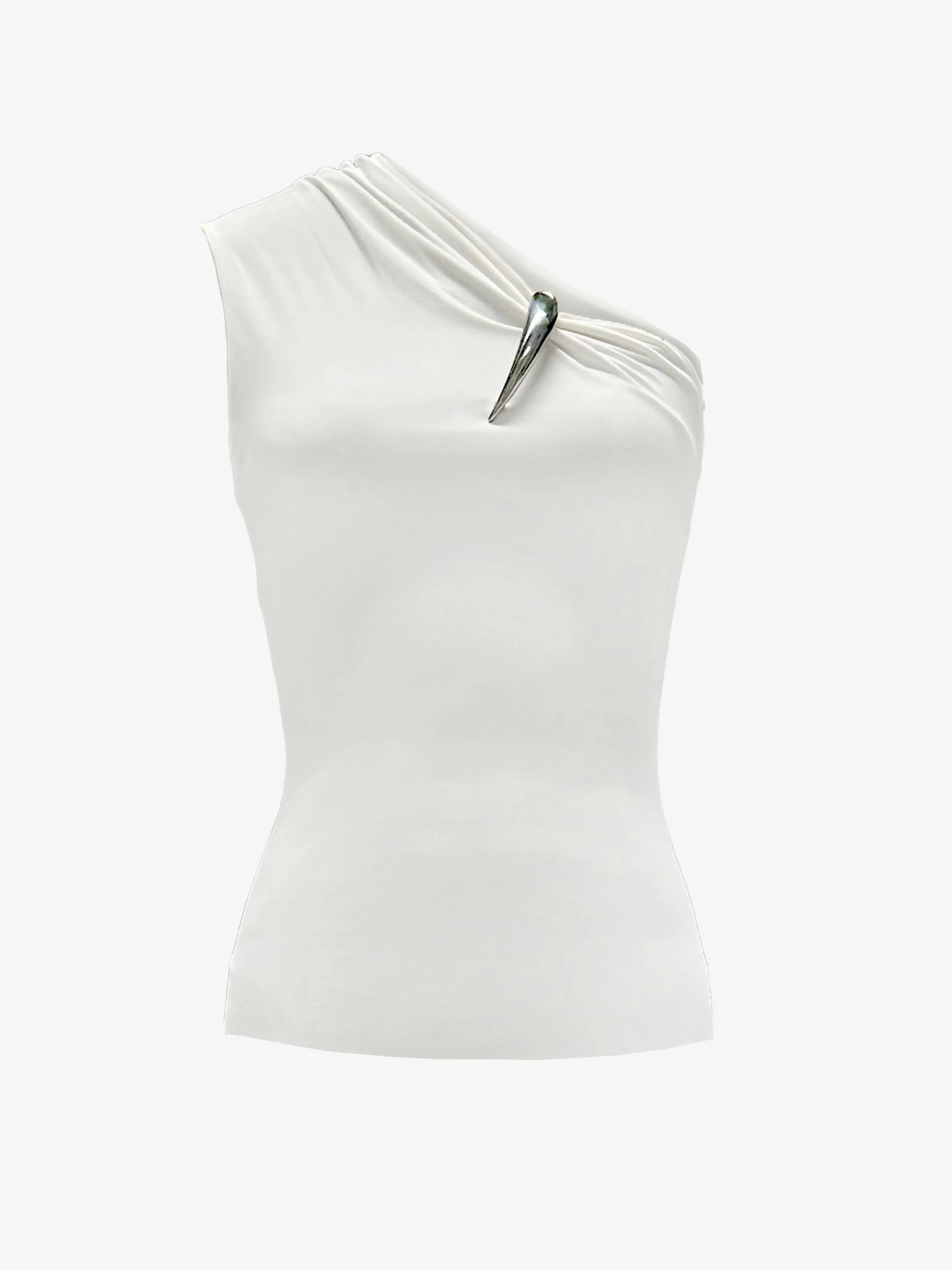 CLAW ONE SHOULDER TOP - WHITE sold by GRACE LING
