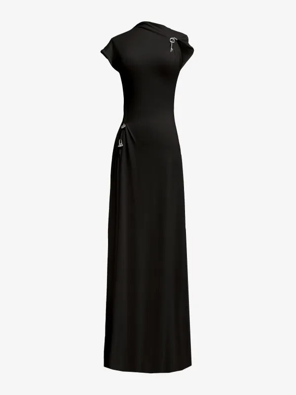 (PRE-ORDER) RELIC CHARMS MAXI SLIT DRESS - BLACK sold by GRACE LING