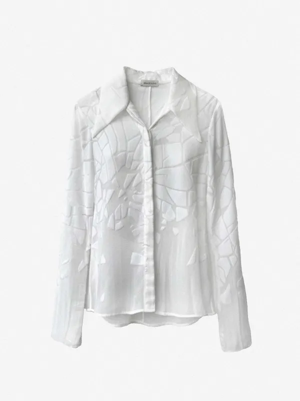 (SS26 PRE-ORDER) CRACKED TAILORED SHIRT - WHITE sold by GRACE LING
