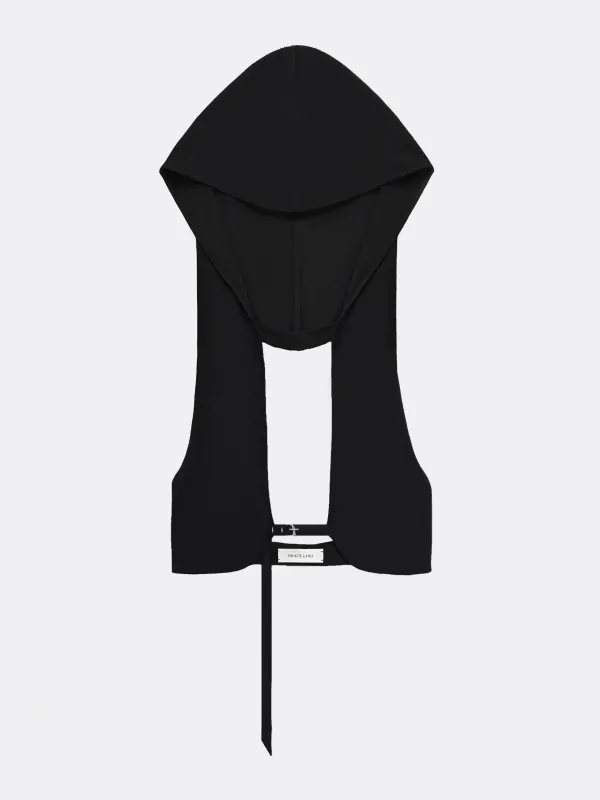 (PRE-ORDER) BELTED HOOD BRALETTE - BLACK sold by GRACE LING