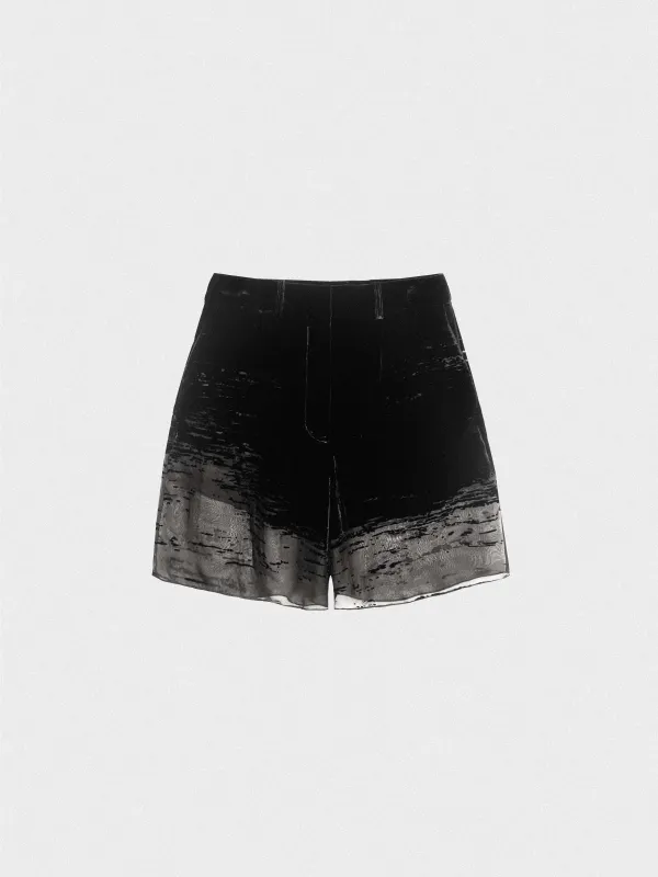 (SS26 PRE-ORDER) GLITCH MINI SHORTS - BLACK sold by GRACE LING
