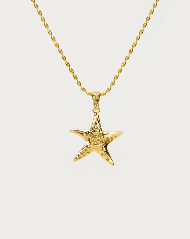 Gold Starfish Necklace sold by En Route Jewelry