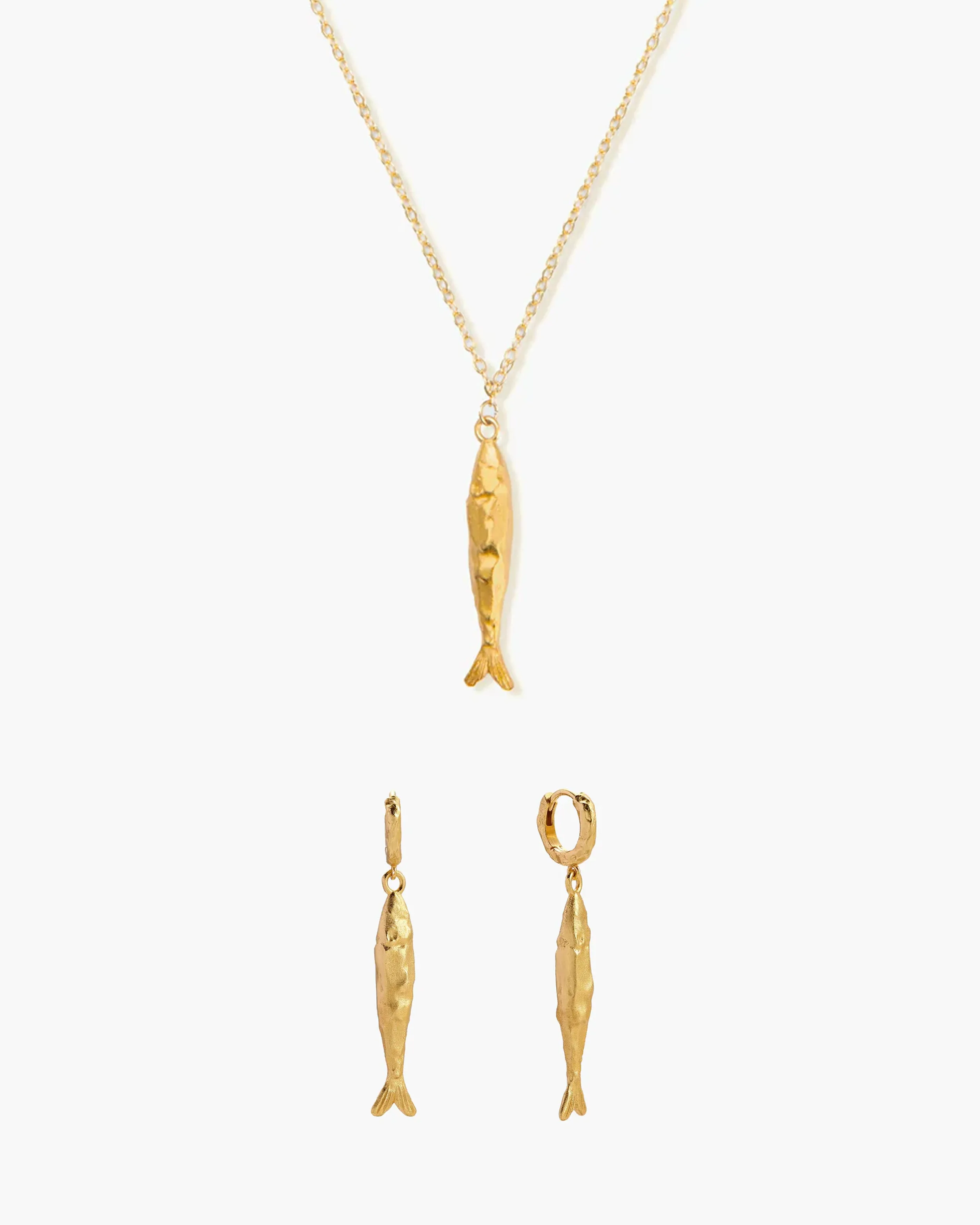 Anchovy Necklace & Earrings Set in Silver sold by En Route Jewelry product image thumbnail 3