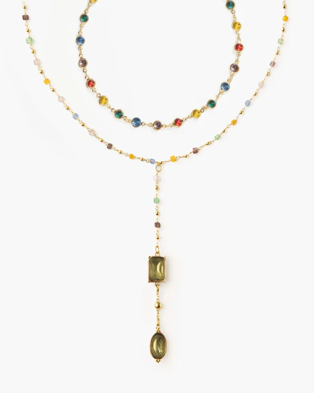 Rainbow Bead Necklace Set made by En Route Jewelry