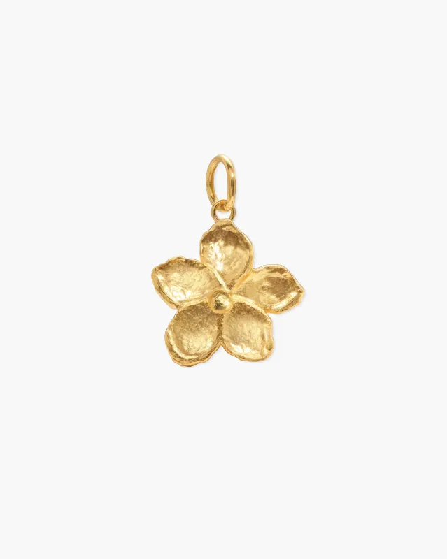 Textured Floral Pendant in Gold made by En Route Jewelry
