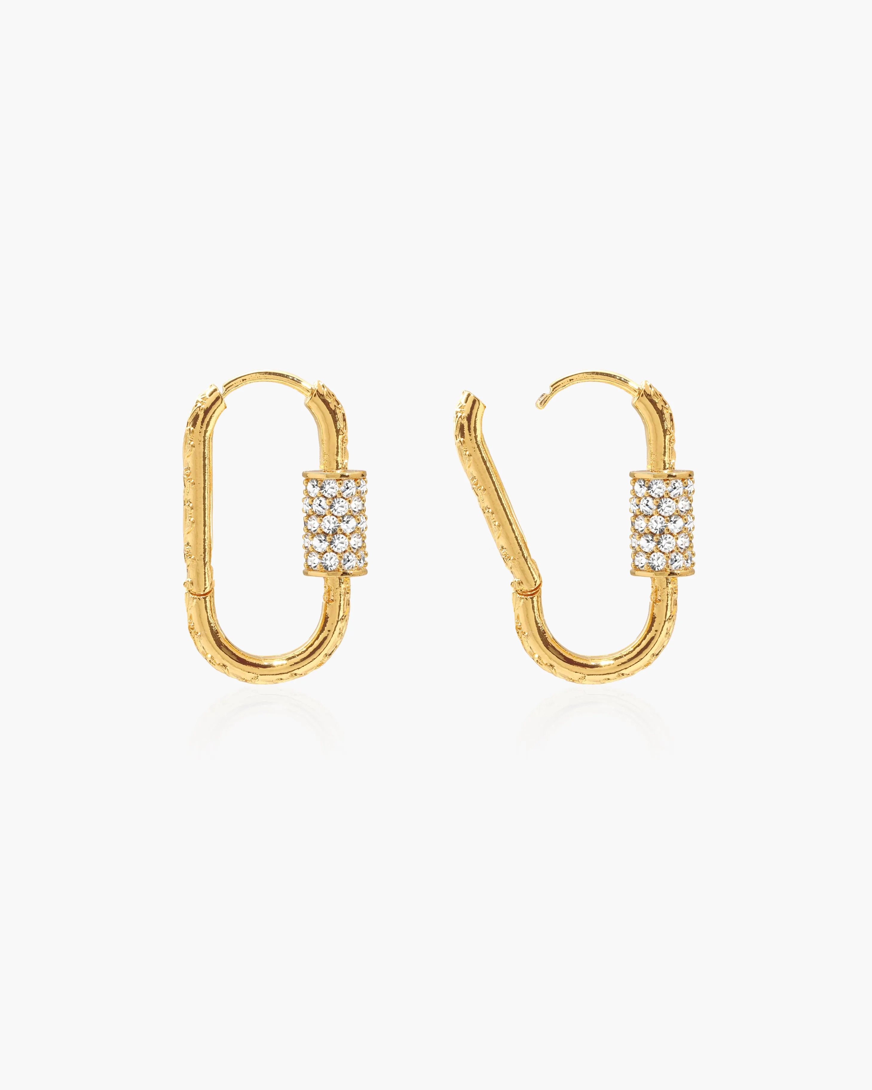 Eden Carabiner Huggie Earrings in Gold sold by En Route Jewelry product image thumbnail 3