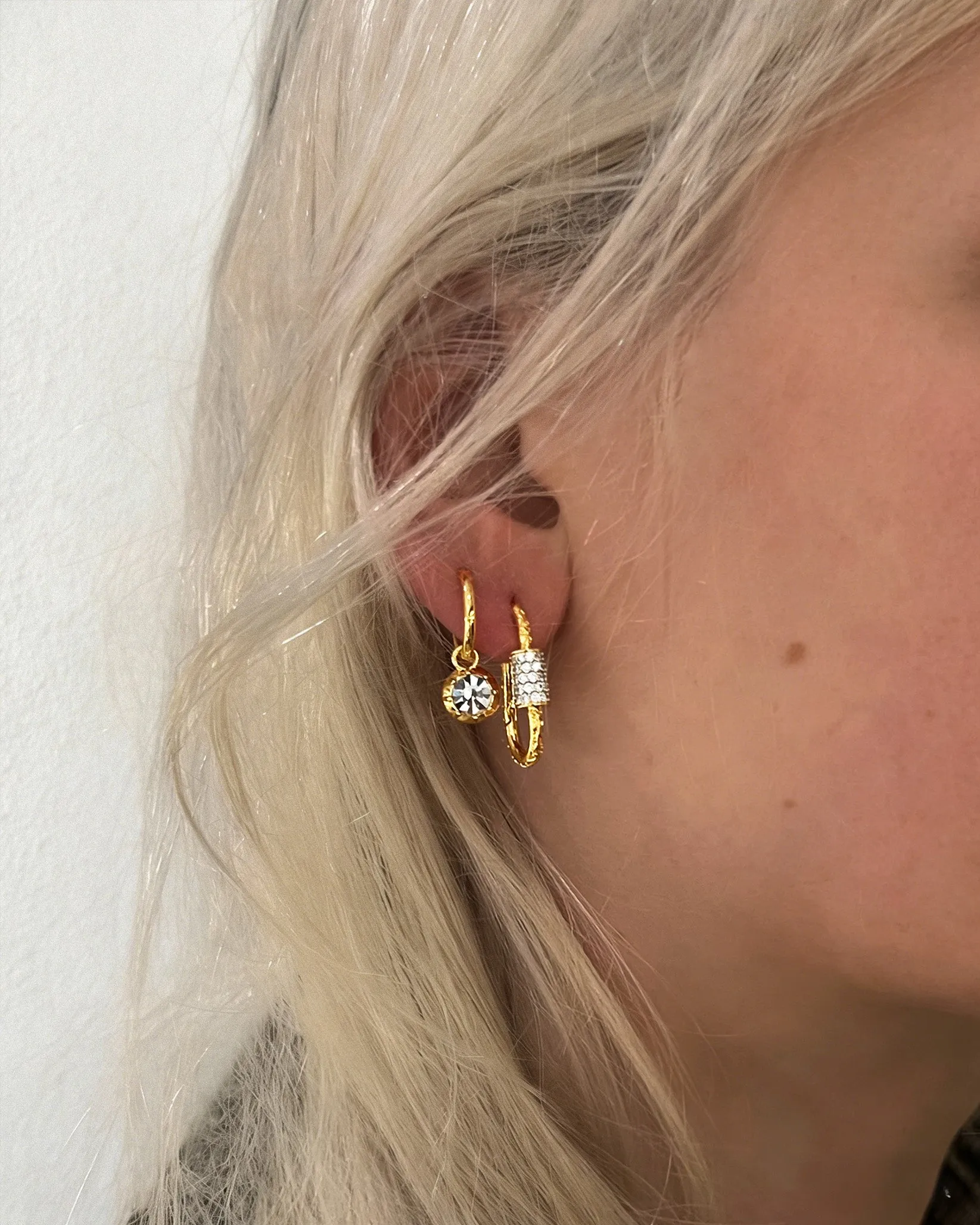 Eden Carabiner Huggie Earrings in Gold sold by En Route Jewelry product image thumbnail 2