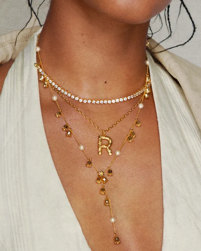 Tennis Necklace in Gold made by En Route Jewelry
