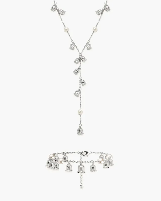 Lily of the Valley Pearl Set in Silver made by En Route Jewelry