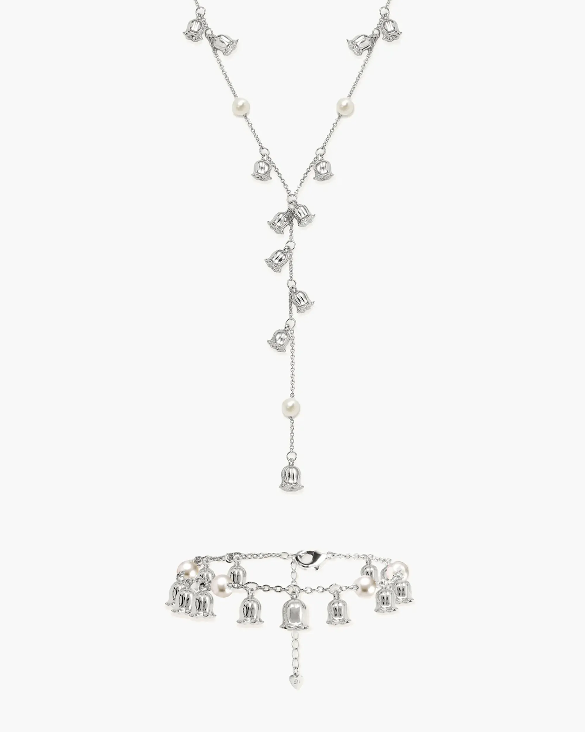 Lily of the Valley Pearl Set in Silver sold by en route