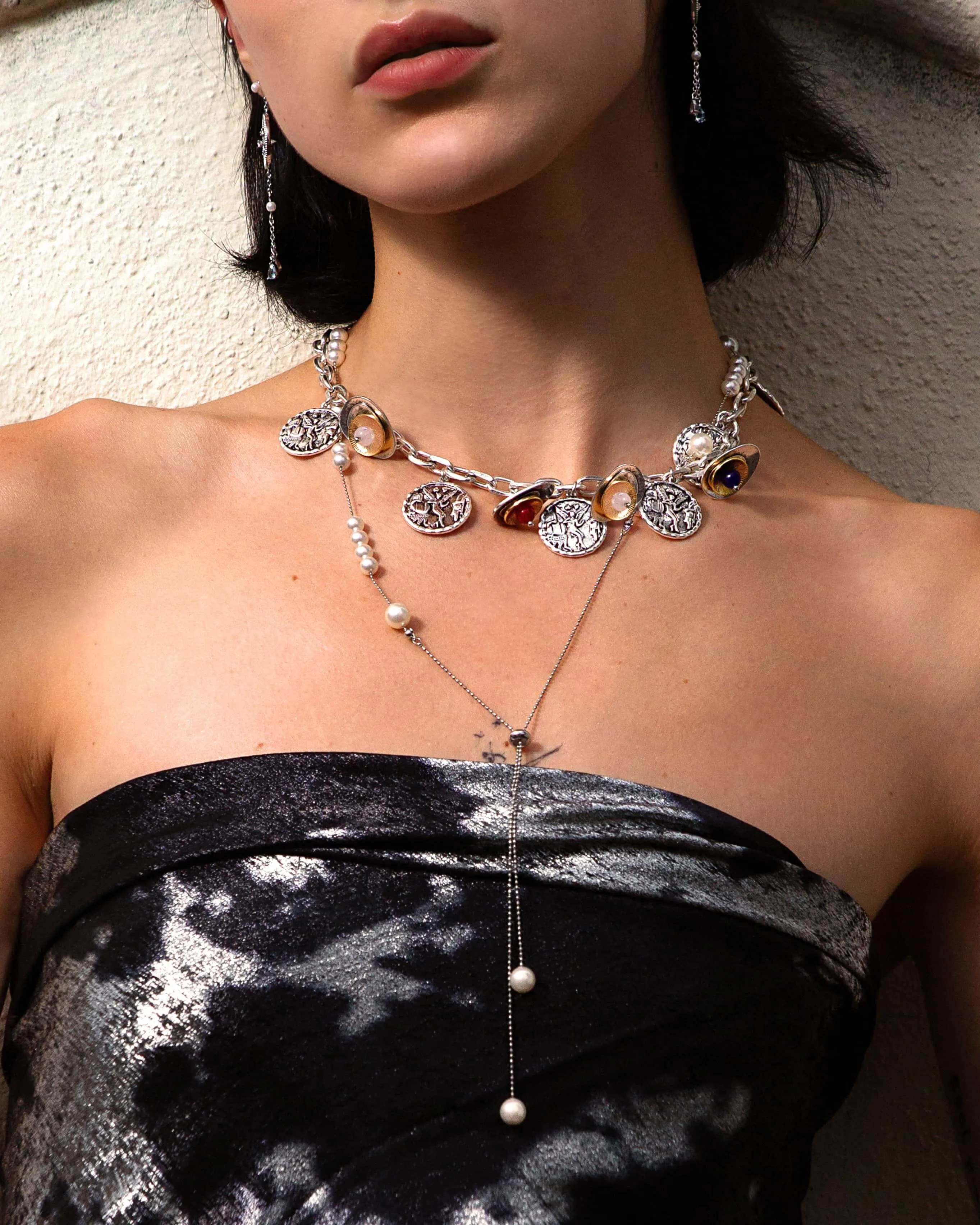 Eros Coin Necklace in Silver sold by En Route Jewelry product image thumbnail 2