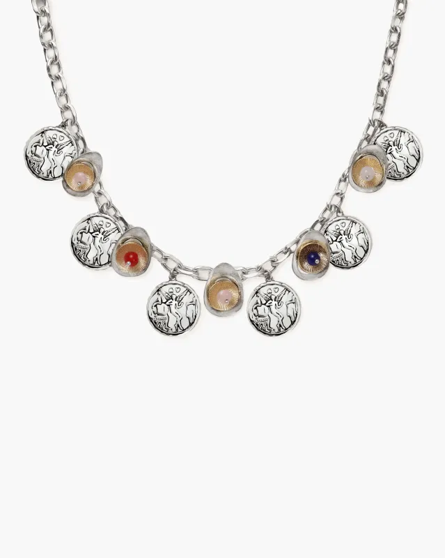 Eros Coin Necklace in Silver made by En Route Jewelry