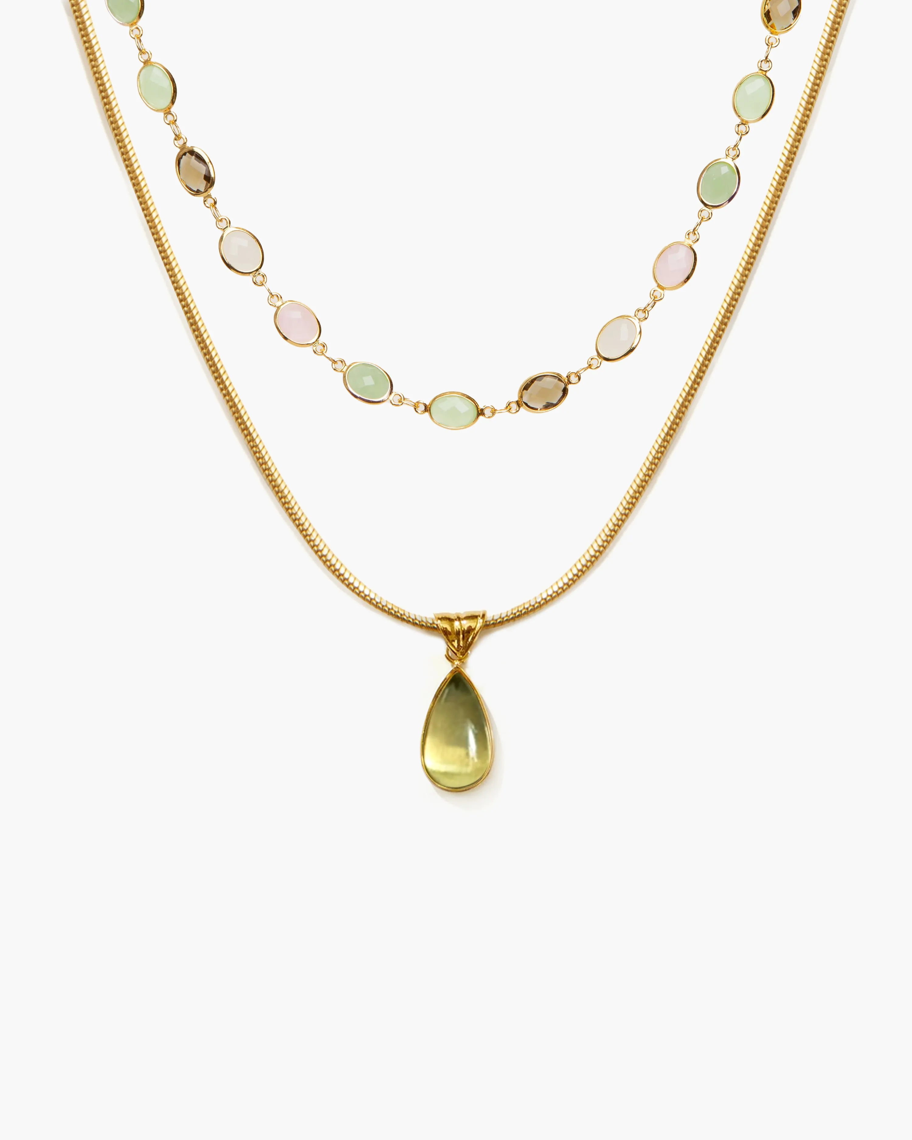Waterdrop & Whimsical Romance Stone Necklace Set in Silver sold by En Route Jewelry product image thumbnail 3
