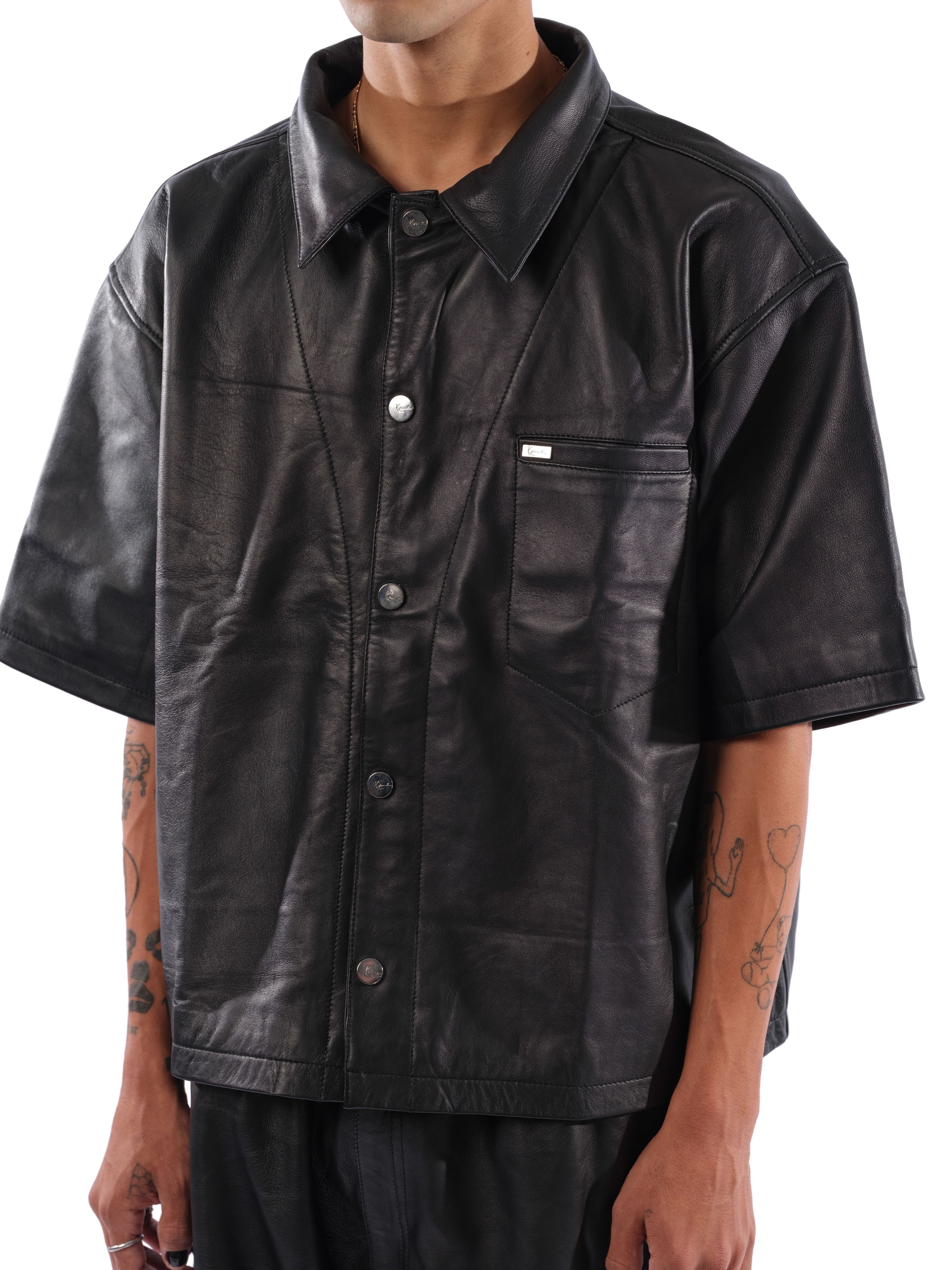 Ford Leather Shirt (Black) sold by Karl Kani product image thumbnail 4