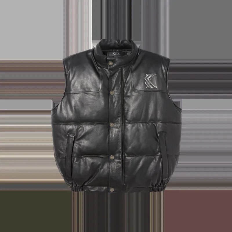 Delta Leather Bubble Vest sold by Karl Kani