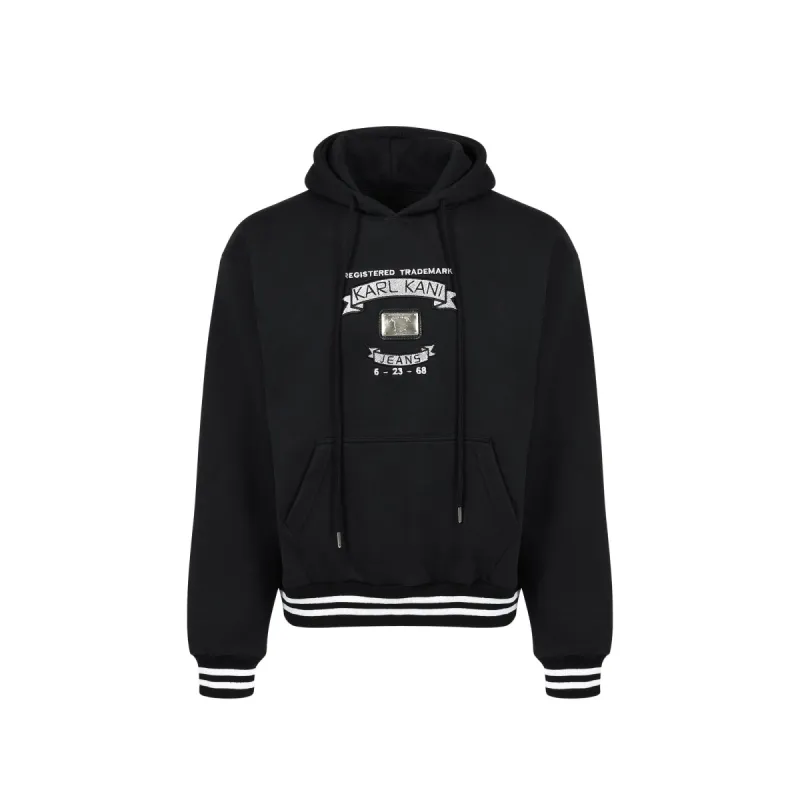 Trademark Buckle Hoodie (Black) sold by Karl Kani