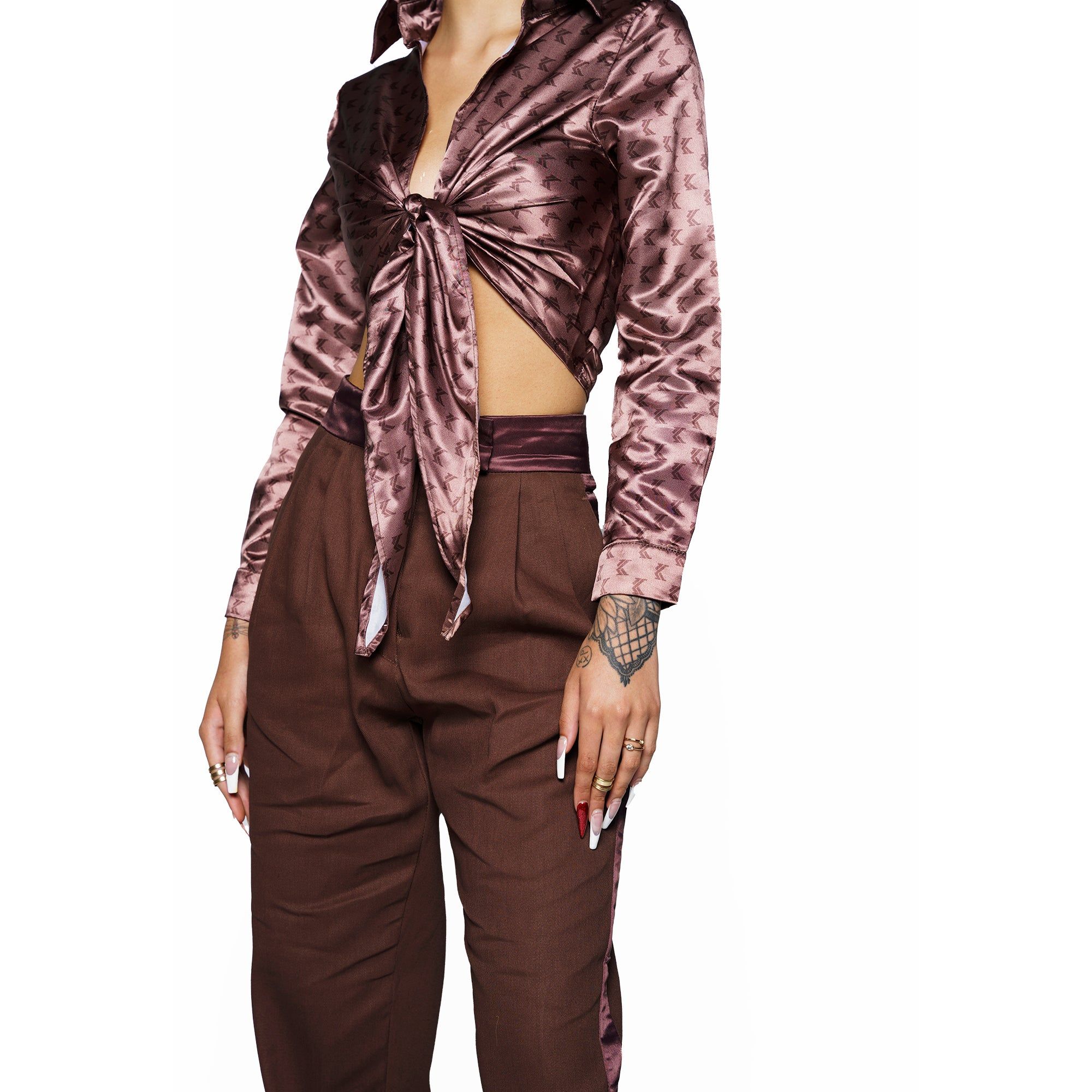 Charm Silk Long Sleeve Top sold by Karl Kani product image thumbnail 3