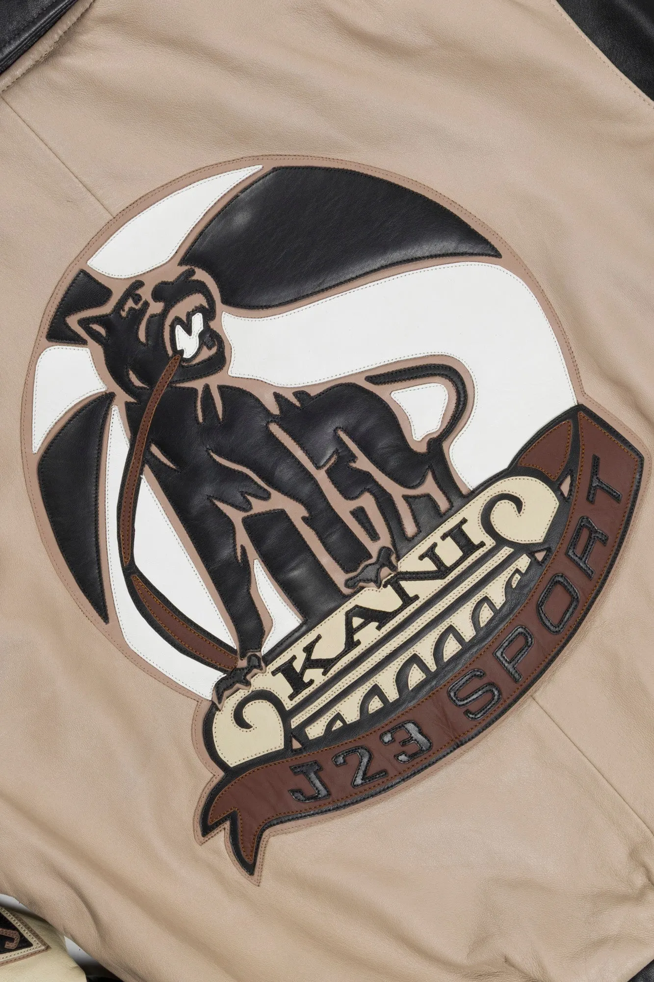 Leather Patch Jacket (Beige/Black) sold by Karl Kani product image thumbnail 4