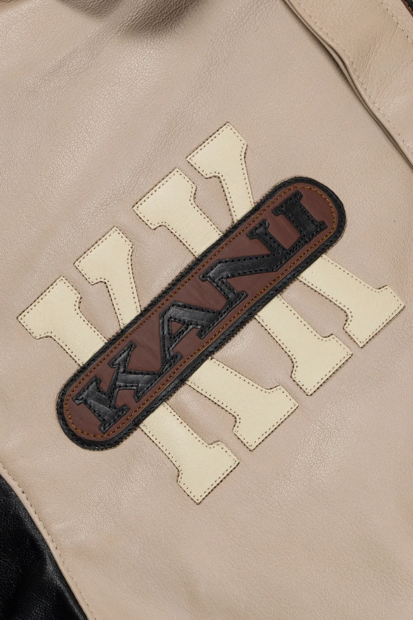 Leather Patch Jacket (Beige/Black) sold by Karl Kani product image thumbnail 3