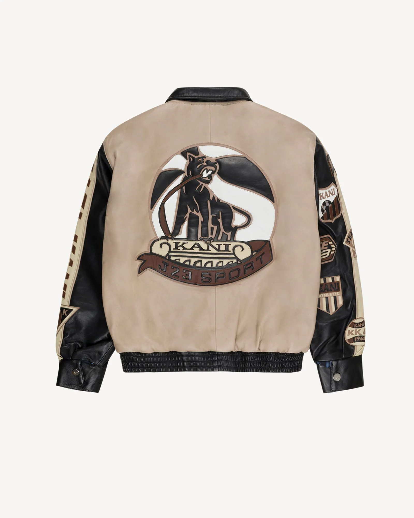 Leather Patch Jacket (Beige/Black) sold by Karl Kani product image thumbnail 2