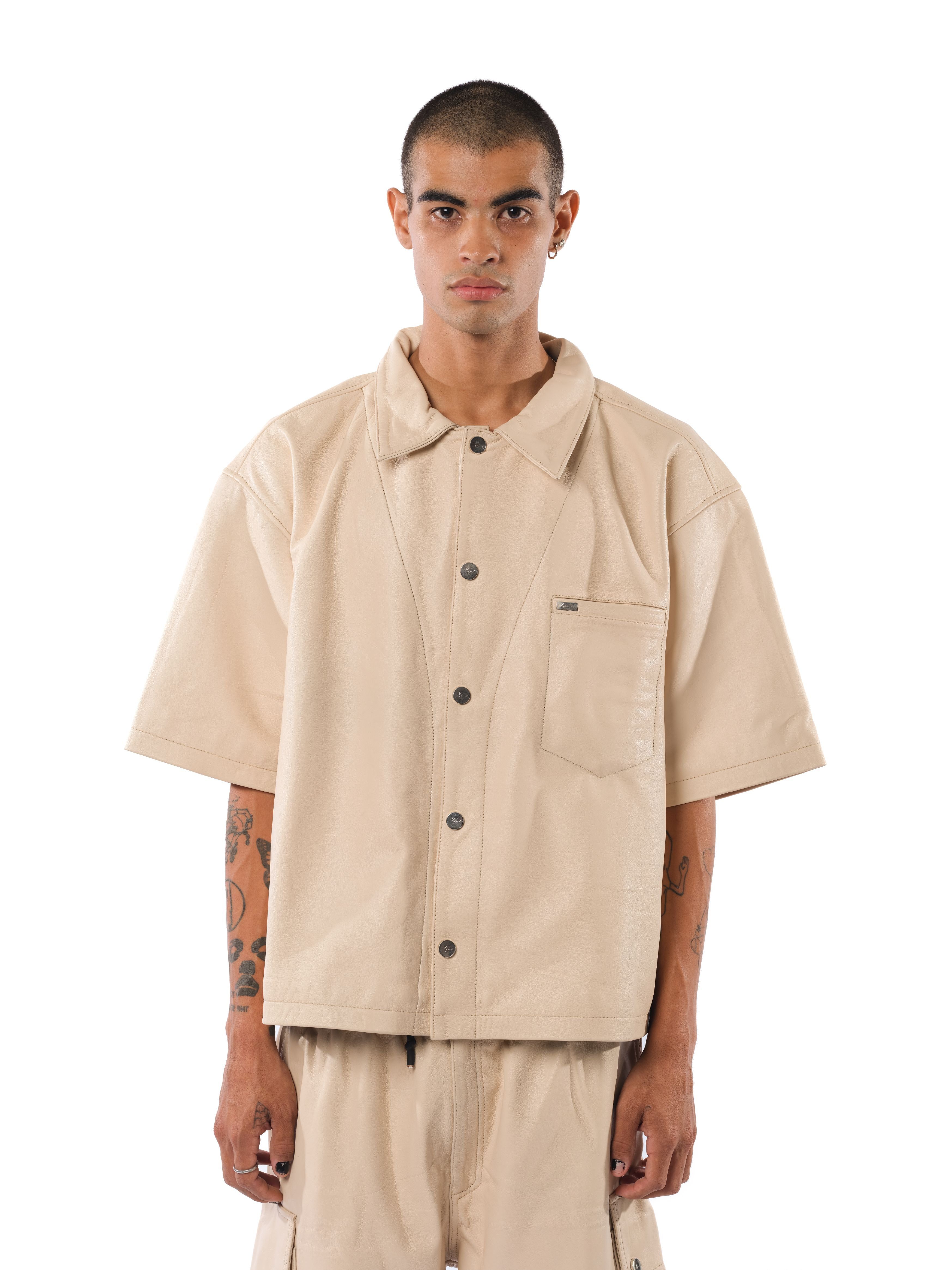 Ford Leather Shirt (Natural) sold by Karl Kani product image thumbnail 2