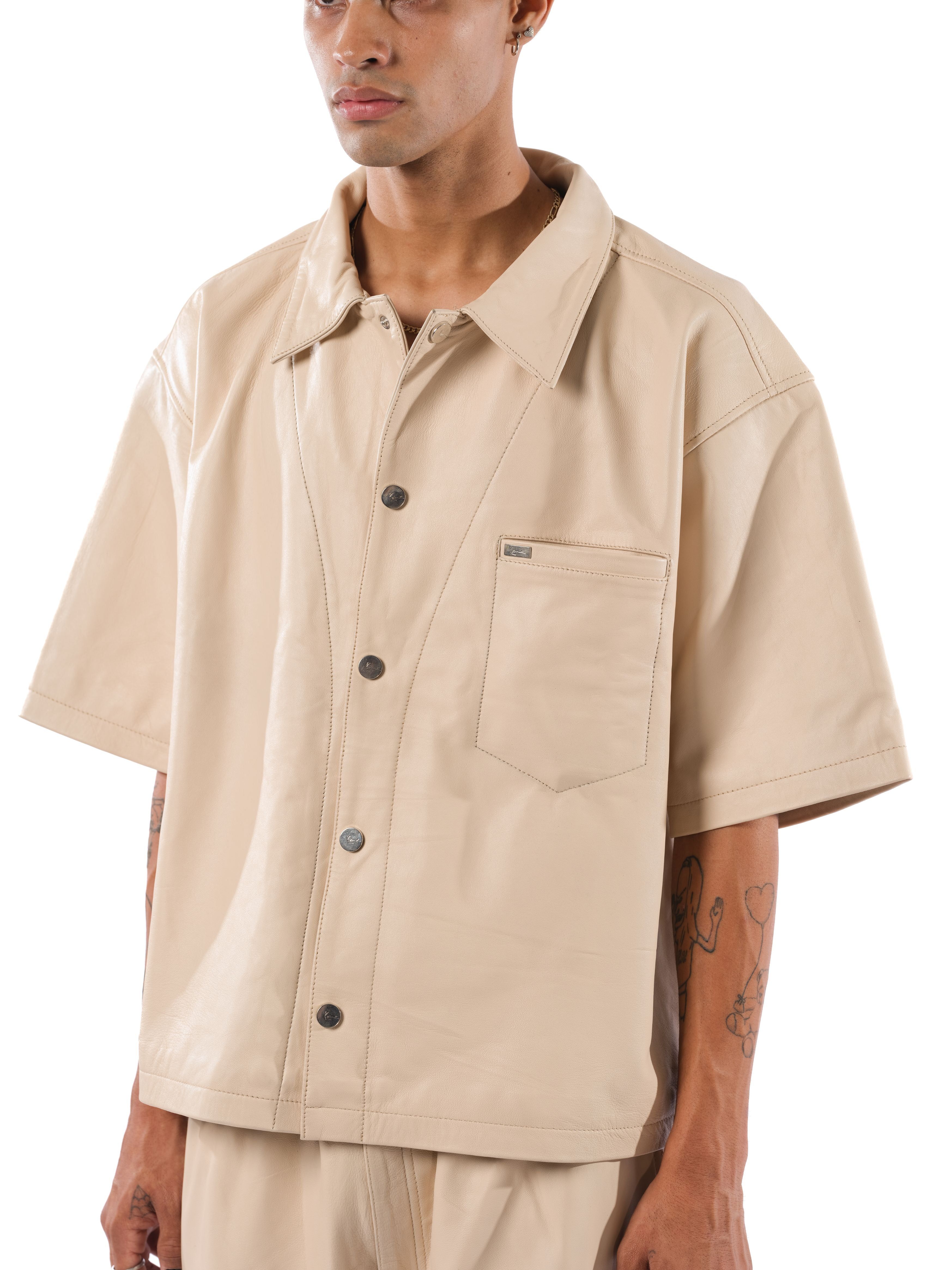 Ford Leather Shirt (Natural) sold by Karl Kani product image thumbnail 5