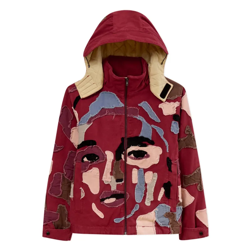 Collaged Man Puffer [Burgundy] sold by KidSuper Studios
