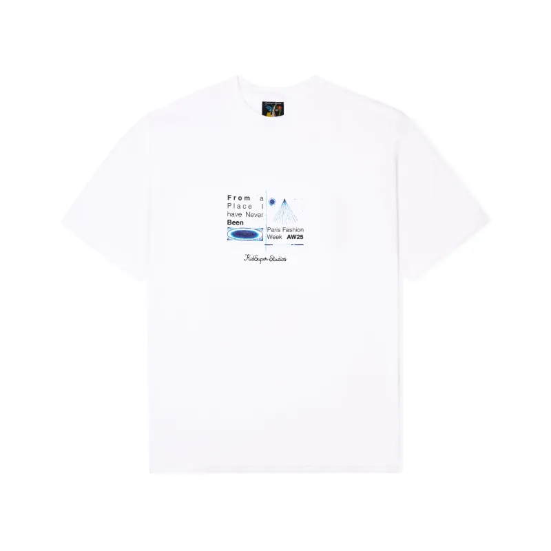 From a Place I Never Been Tee [White] sold by KidSuper Studios