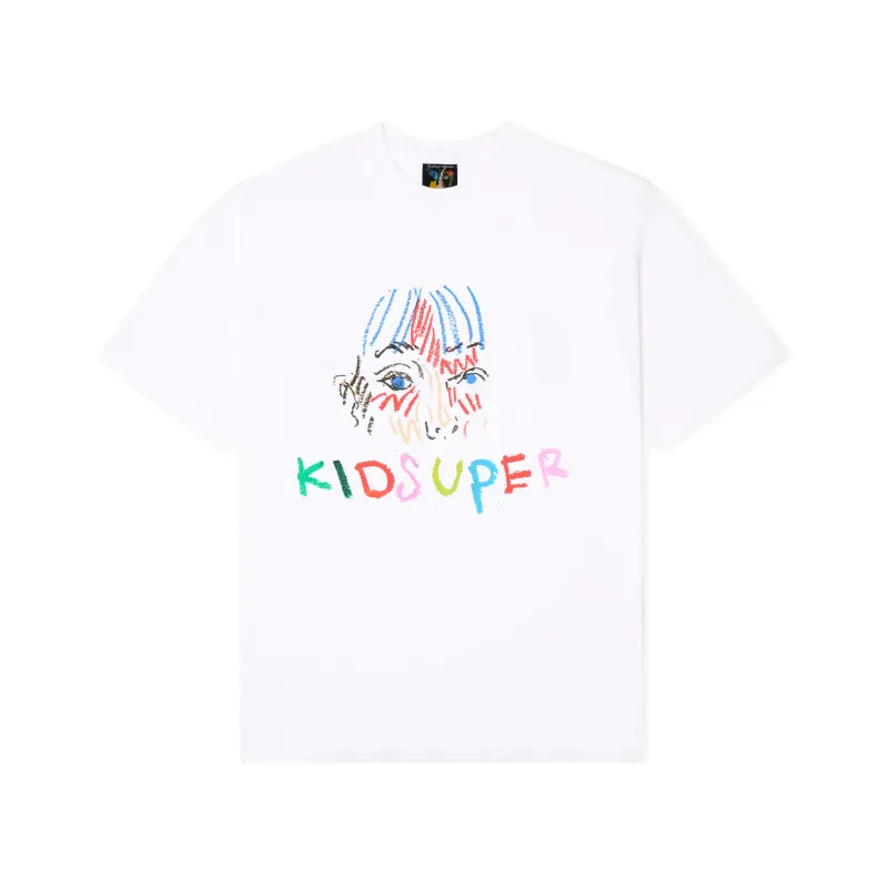 Crayon Face Tee [White] sold by KidSuper Studios