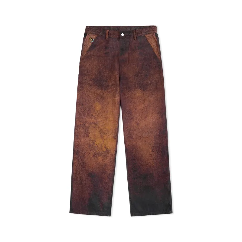 Printed Distressed Baggy pant [Burnt Red] sold by KidSuper Studios