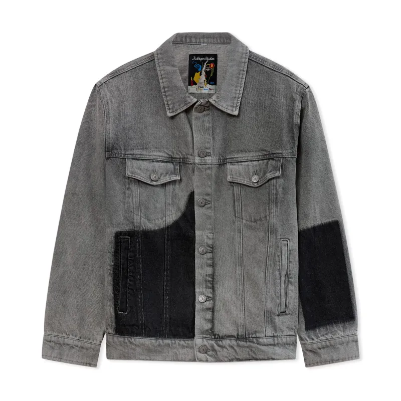 Sun Faded Denim Running Man Jacket [Gray] made by KidSuper Studios