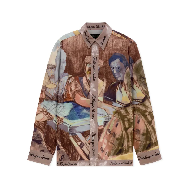 Dominos Printed Button up Shirt [Multi] sold by KidSuper Studios