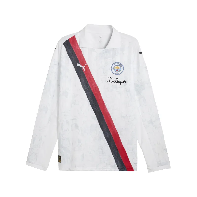 Man City FC LS RETRO SHIRT [puma white/puma black] sold by KidSuper Studios