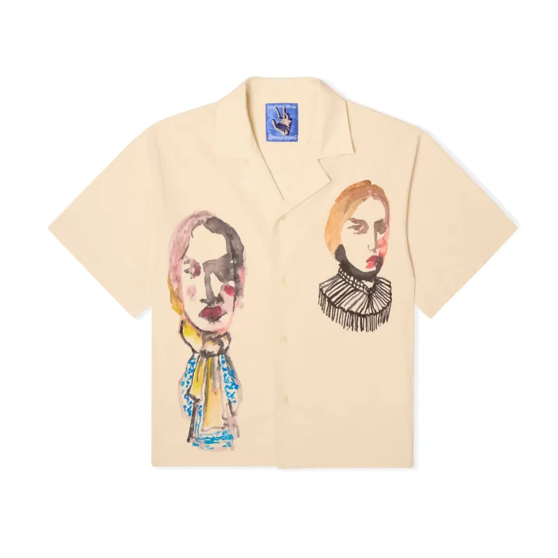 Circus sketches Linen Camp Shirt [Natural] sold by KidSuper Studios