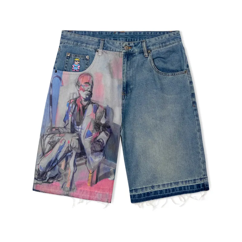 Painted Panel Shorts [Light Wash] made by KidSuper Studios