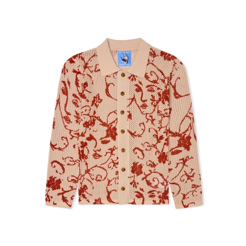 Face Floral Open Knit Top [Cream] sold by KidSuper Studios