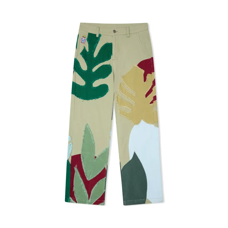 Leaf Patchwork Baggy Pant [Multi] sold by KidSuper Studios