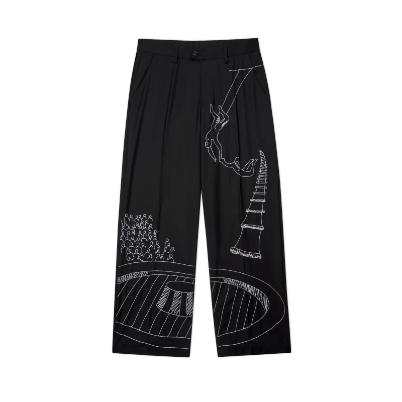 Circus Sketch Baggy Trouser[Black] sold by KidSuper Studios