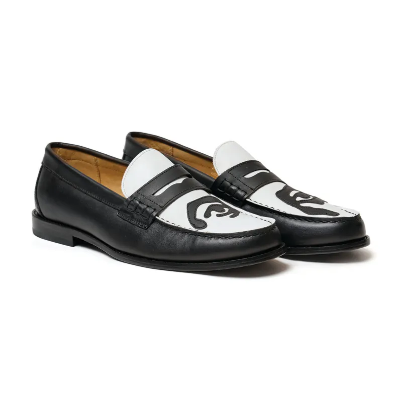 Patchwork Penny loafer [Black/White] made by KidSuper Studios
