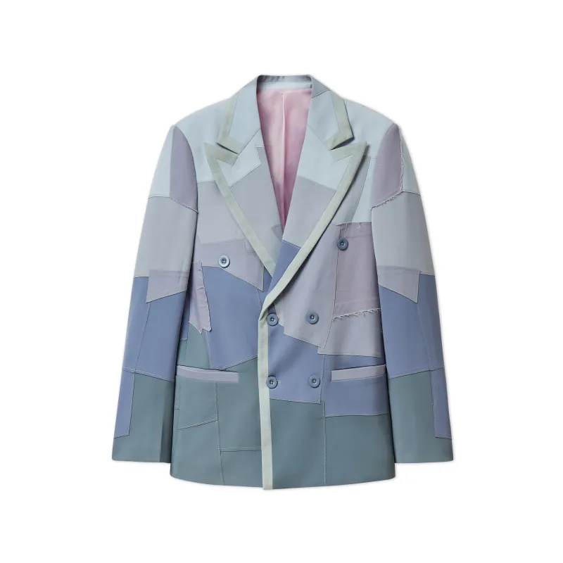 Patchwork Gradient Suit Top [Blue] sold by KidSuper Studios