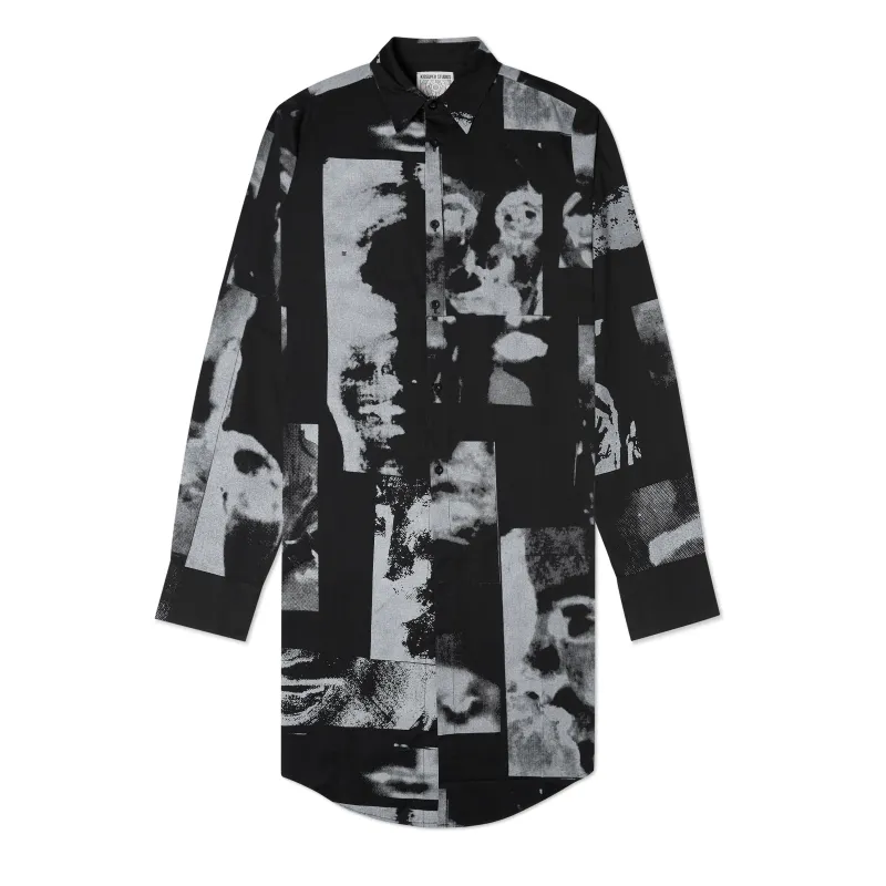 Collage Faces Button Up Long Shirt [Black/ White] made by KidSuper Studios