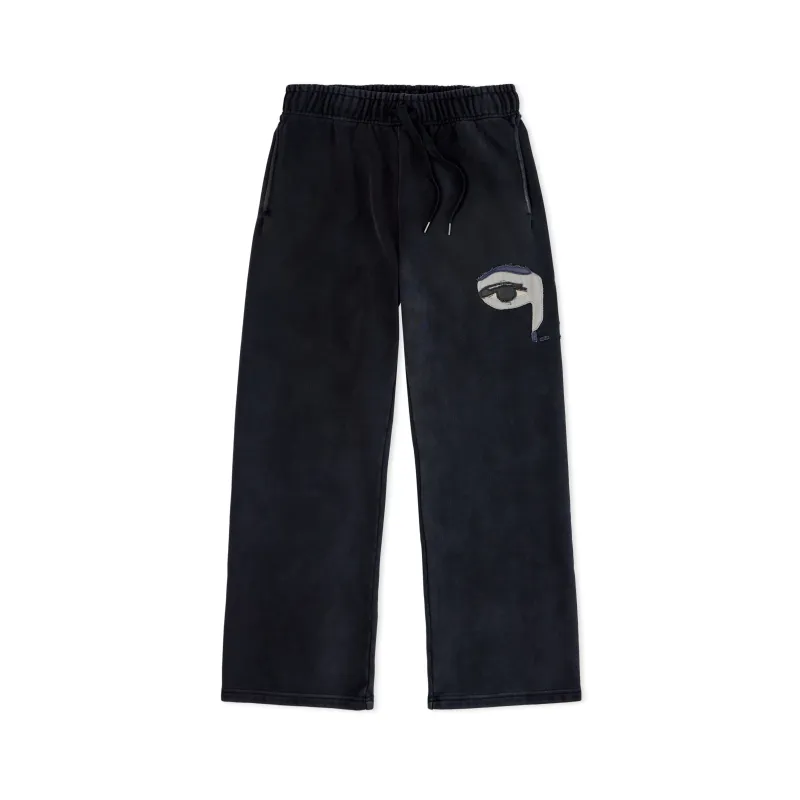Patchwork Face Heavyweight Sweatpants [Black] sold by KidSuper Studios