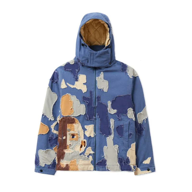 Patchwork Canvas Zip Up Jacket [Blue] sold by KidSuper Studios