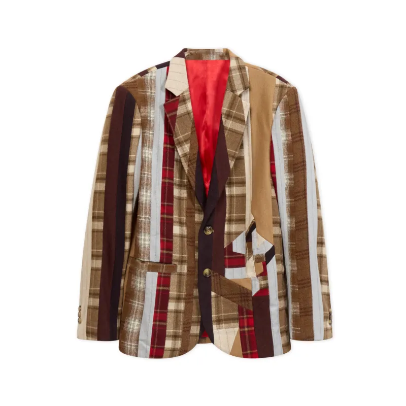 Striped Face Patchwork Suit Top [Multi] made by KidSuper Studios