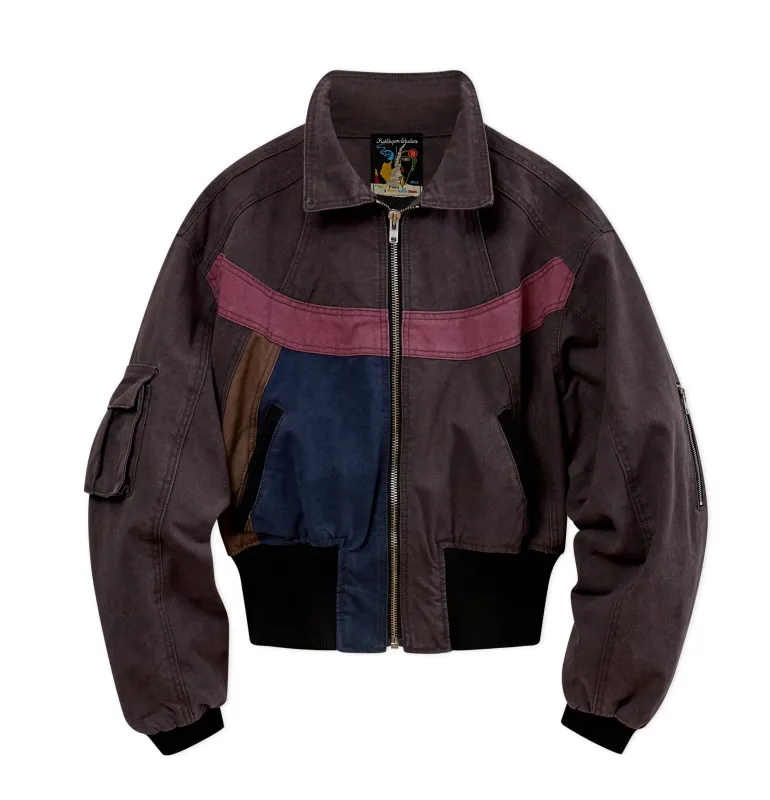 Cropped Canvas Bomber Jacket [Brown] sold by KidSuper Studios