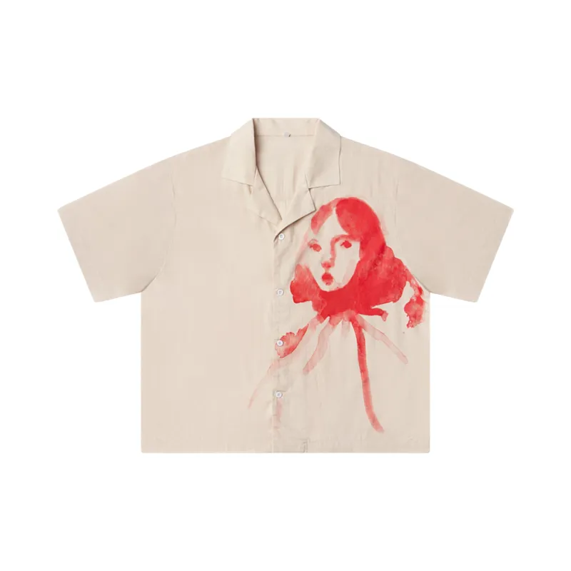 Painted Circus Girl Camp Shirt [Natural] sold by KidSuper Studios