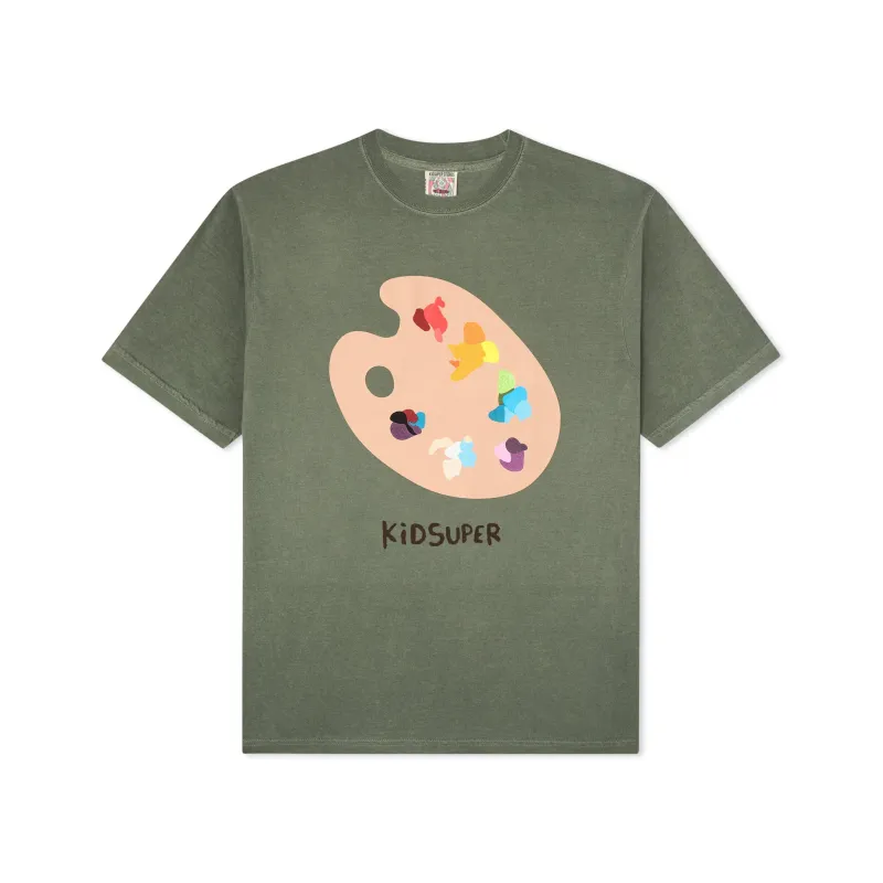 Paint Palette Tee [Olive] sold by KidSuper Studios