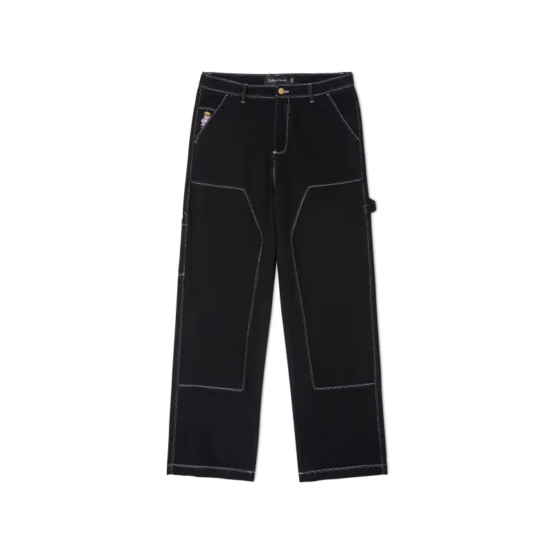 Messy Stitched Work Pants [Black] made by KidSuper Studios